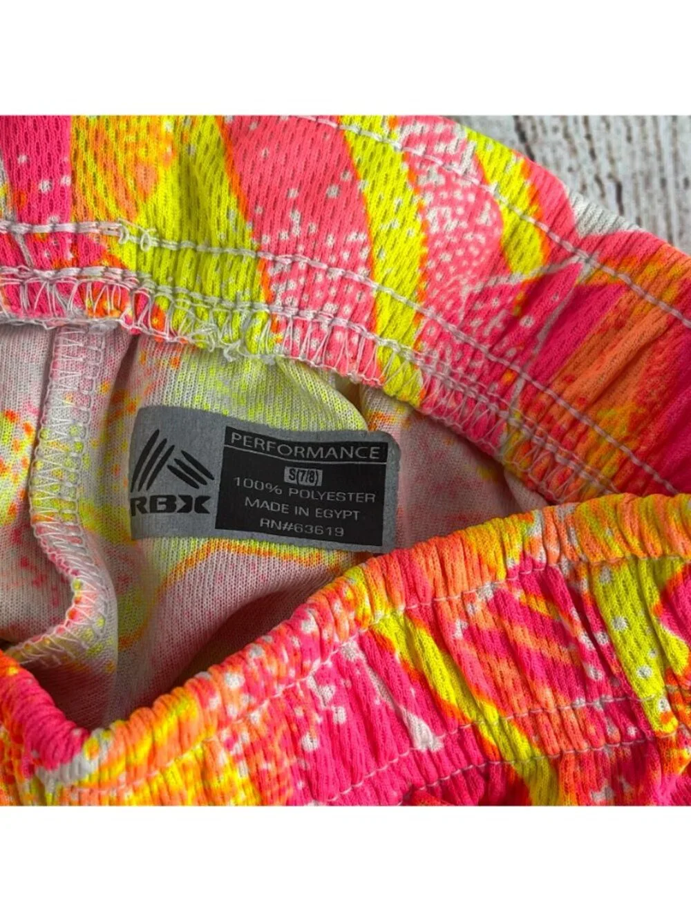 Girls RBX Performance Shorts Bright Neon Pattern Size Small 7/8